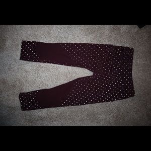 Lululemon crop burgundy leggings
